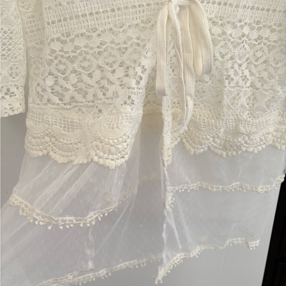 White Lace Cover-Up beach bikini cover lace NWT medium large zanzea - Picture 7 of 8